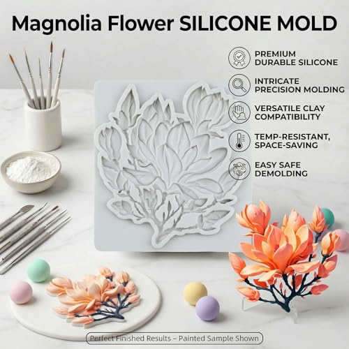 Magnolia Flower Polymer Clay Mold Flower Silicone Molds - color: Style E
