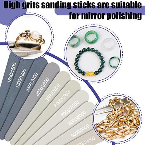 Honoson 10 Pcs Sanding Sticks for Plastic Models, High Grits, Water Drop - style: Water Drop Style