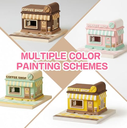 GloomGlo DIY Plaster Painting Coffee Shop Kit - Paint & Create Freely, All-Inclusive Craft Set for Kids Teens Adults, Creative Art Decor, Home Decor Figurines, Perfect Birthday Holiday Gift