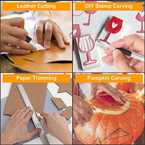 JETMORE 100 Pack Exacto Knife Blades #24, Craft Knife Blades Hobby & Craft | Broad #24 SK5 edges handle carving and shaping, hobby knife blades suit wood and foam, with craft blades stored in a box - size: #24