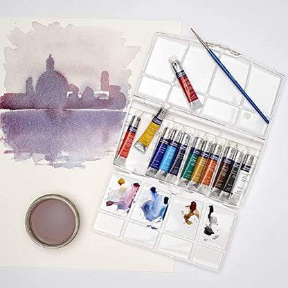 Winsor & Newton Cotman Watercolor Paint Set, 12 x 8ml Tube Travel Set | Watercolor Paint made with Fine Art Pigments, Transparent Color, Lightfast & Permanent, Good Tinting Strength - style: 12 Tube Travel Set 8ml
