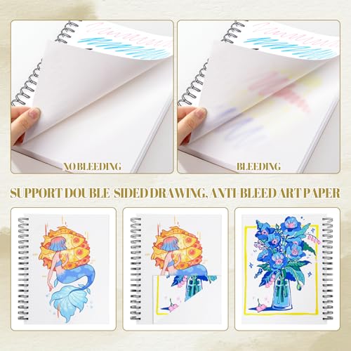 200gsm Hardcover Marker Paper Pad 7.6 × 10 in, 70 Sheets, Spiral Bound - size: 7.6×10 Inch (70 Sheets)