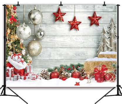 Christmas Theme 7x5Ft Seamless CP Pictorial Cloth Photography Background Computer-Printed Vinyl Backdrop - size: 7X5Ft
