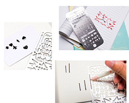 Yansanido Pack of 3 Stainless Steel Drawing Ruler, Painting Stencils, Scale Template Sets, Graphics Stencils, Number Template Ruler for Very Fine Pen Tip