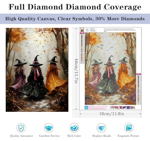 HHMATITS Halloween Diamond Art Kits for Adults 12 X 16Inch - color: Halloween-1