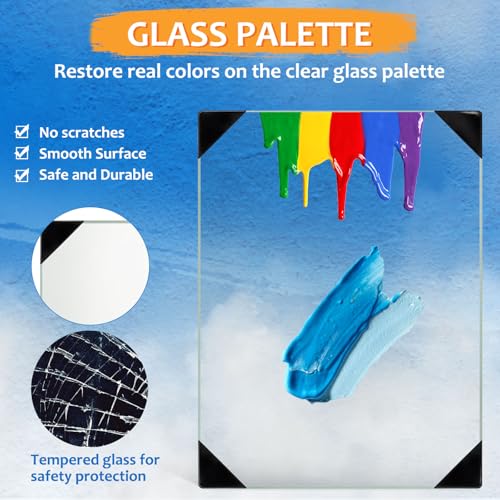 Glass Palette for Oil Painting, 16 x 12 Inches, Ultra Clear, Easy to Clean - color: 1pc-clear, size: 16" x 12" x 0.2"