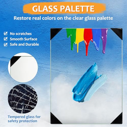 Glass Palette for Oil Painting, 16 x 12 Inches, Ultra Clear, Easy to Clean - color: 1pc-clear, size: 16" x 12" x 0.2"