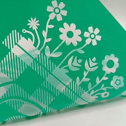4PCS Wildflower Self-Adhesive Silk Screen Stencils,Inspiration Screen Printing Stencils for Craft Yoga Chalk Stencil Transfers Reusable Stencils for Painting on Wood T-Shirt Fabric Xmas Sign - color: 4PCS Inspiration