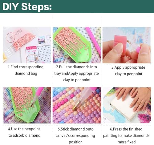 6 Pack Diamond Art Kits for Adults, Beach Diamond Painting Kits 12x16 inch - color: 6 Pack Beach, size: 11.8x15.7in(30x40cm)