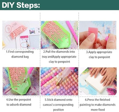 6 Pack Christmas Diamond Art Kits for Adults Christmas Diamond Painting Kit - color: 6 PC Christmas, size: 11.8x15.7in(30x40cm)