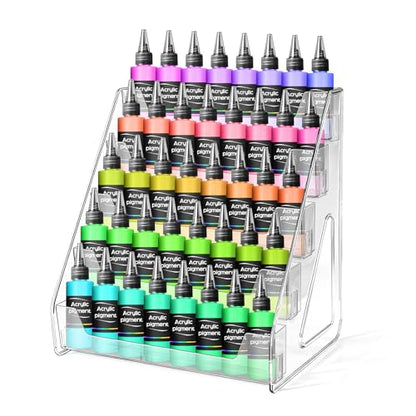 Vowcarol Clear Acrylic Paint Organizer Tall Version - 5 Layers, Miniature Paint Holder, Craft Organizer Rack