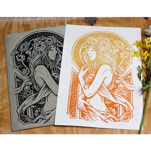 2Pcs 12x12 Soft Linoleum Carving Block, Linocut Block for Printmaking, Gray | Engraving Art Project, Printmaking Artist Studio Supplies - color: Gray, size: 12'' x 12'' 2 Pack