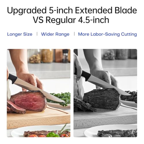 Kuisine Knife Set 15 pieces High Carbon Stainless Steel Professional Kitchen Knife block set with Sharpener Black