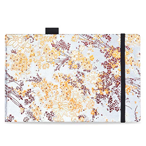 5" x 8" 220gsm Watercolor Journal Hardbound 80pgs（40 Sheets Front Back 2 Textures）Travel Size for Calligrapher Colored Pencil Watercolor Sketch Book Handmade Cloth Cover Notebook Little Flower - color: Long-little flower