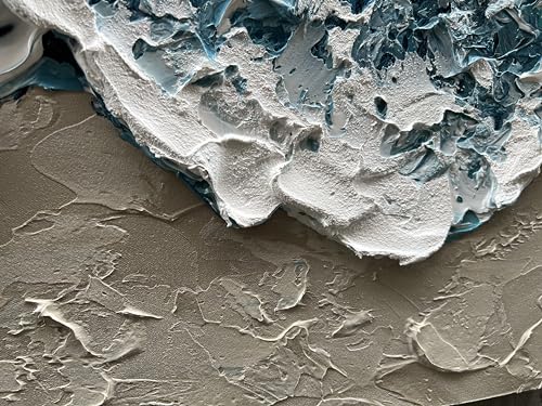 Art Hand-Painted Blue Ocean Beach Landscape Oil Painting Large Abstract Canvas Art Home wall Decoration 24x48 inches - color: Dn166