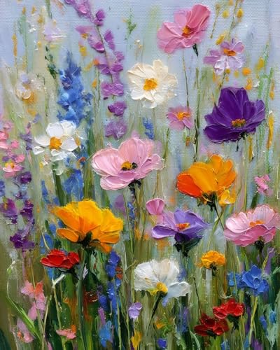 Floral Wildflower Paint by Numbers Kit for Adults Beginner 16X20 inch - color: PB501-1