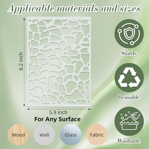Geometric Texture Stencils for Crafts Reusable 16Pcs Stencils(8.2X5.9 Inch) - color: Texture 26