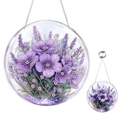 RYMILIE Hanging Diamond Art Kits for Adults Flowers 8x8inch - color: DP03340