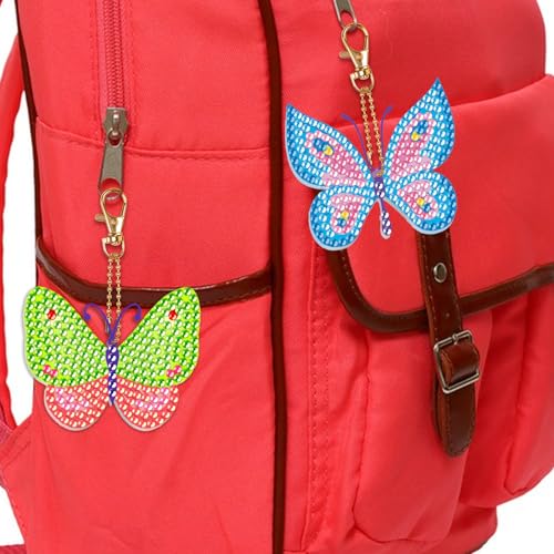 Labeol Arts and Crafts for Kids - Creat Your Own GEM Keychains-5D Diamond Painting by Numbers GEM Kits for Kids Girls Toddler Age 6-7 6-8 10-12 - style: butterfly