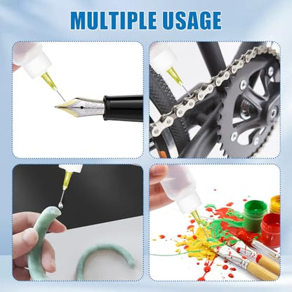 30ml Glue Precision Tip Applicator Bottle,Needle Tip Squeeze Bottle with 14ga 16ga 18ga 20ga 25ga Blunt Needle Oiler and Storage Caps - size: 30ml