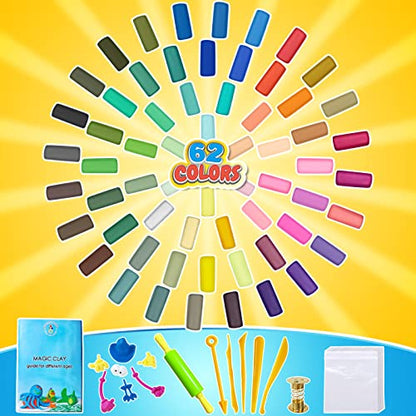 ESSENSON Modeling Clay Kit, 62 Colors, Age 3-12 - color: 62 Colors