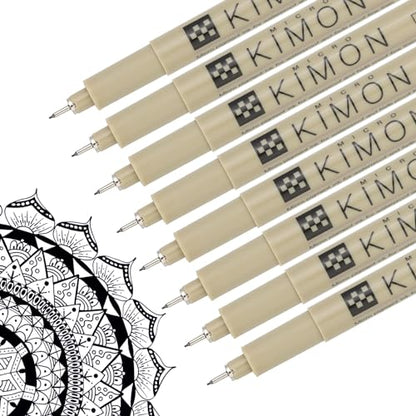 PATIKIL Micro Pen Fineliner Pens, 8Pcs 0.25mm Fine Point Drawing Pens Waterproof for Archival Artist Calligraphy Illustration Journaling Sketch, Black - size: 0.25mm