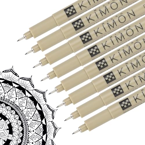 PATIKIL Micro Pen Fineliner Pens, 8Pcs 0.25mm Fine Point Drawing Pens Waterproof for Archival Artist Calligraphy Illustration Journaling Sketch, Black - size: 0.25mm