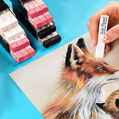 6 Pcs Soft Pastel Drawing Chalk Set Square Sketch Pastel Chalk Painting Sticks Drawing Sketching Pen Art Supplies Artists Beginners Non-Toxic Soft Pastel Stick Crayons for Teachers Professionals - color: white