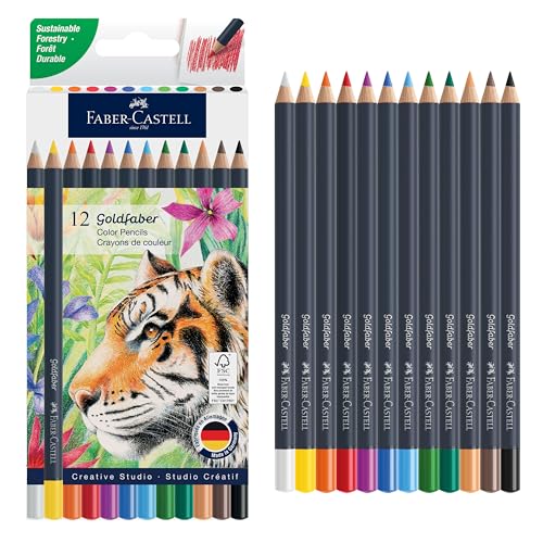 Faber-Castell Goldfaber Colored Pencils, 12 Classic Colors for Artists