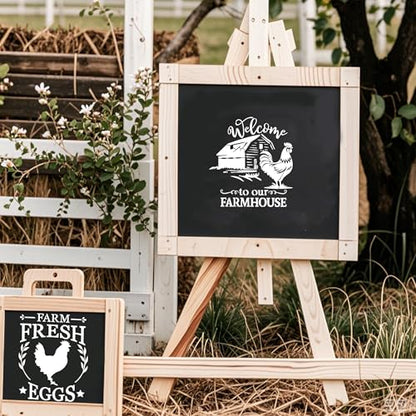 Keluna Farmhouse Stencils for Painting - 16 Pcs Reuasble Farm Animal Cow Chicken Reusable Stencils for Wood Burning Crafts Fabric Farm Sign Home Decor Template - style: welcome to farm