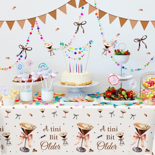 1Pc Martini Wine Glass Party Plastic Tablecloth 54 x 87 Inch Long Table Cover, Brown Martini Party Tablecover for Fruit Wine Theme Kids Baby Shower Birthday Dinner Picnic Kitchen Event - color: Brown Martini Wine Glass
