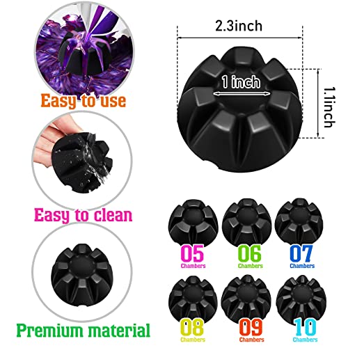 6 Pieces Flower Pour Cup for Paint Pouring 6/7/8/9/10 Slot Acrylic Paint Tools Supplies Flower Strainer for DIY and Creating Patterns Art Supplies(Black) - color: Black