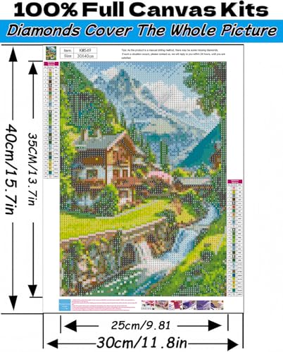 Forest Cabin Diamond Painting Kits for Adults Beginners Gem Art DIY Craft - color: KM549-1