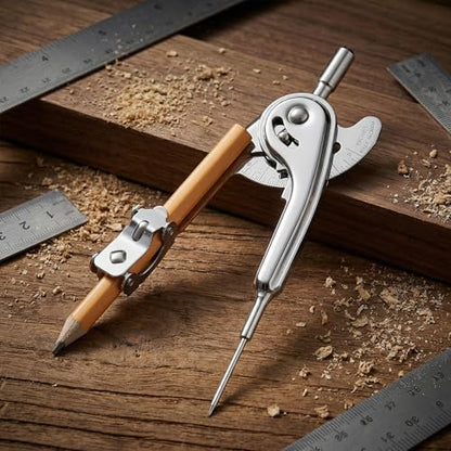 30 Pieces Metal Geometry Compass with Pencil, 5 Inch Precision Drafting Compass for Office Woodworking Art Drawing