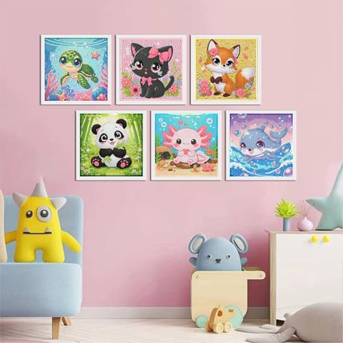 Arttoplus 6 Pack Animals Diamond Art Kits for Kids Ages 8-12 (6x6 inch) - color: 6DXZ123