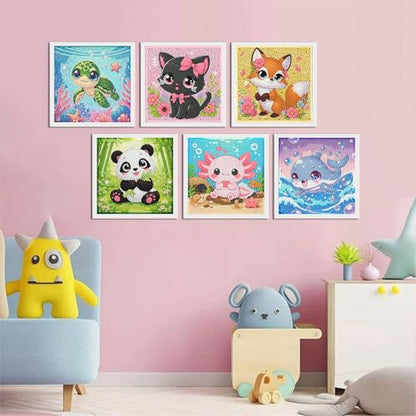 Arttoplus 6 Pack Animals Diamond Art Kits for Kids Ages 8-12 (6x6 inch) - color: 6DXZ123