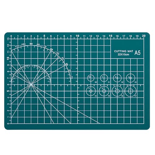 A5 Cutting Mat, Self Healing Sewing Mat, Craft Mat Double Sided 3-Ply Craft Cutting Board for Sewing Crafts Leather Fabric Scrapbooking Project Art Supplies, 8.6“ x 5.9”, Green - color: Green