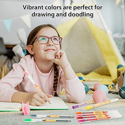 XSG Premium Gel Ink Pen Fine Point Pens Ballpoint Pen 0.5mm for Japanese Office School Stationery Supply24 Packs - color: 24colorful