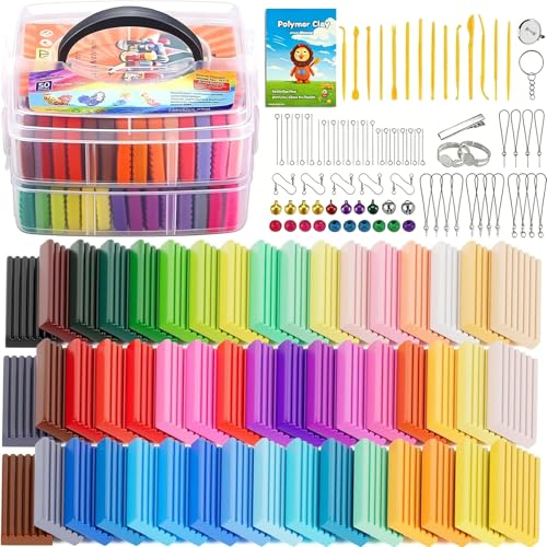 CiaraQ 50-Color Polymer Clay Oven Bake Modeling Kit - color: 50 Colors, size: 20g / pcs