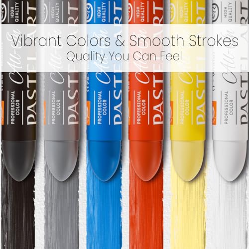 6 Pack Jumbo Oil Pastels Set (14 x 84 mm), Soft Oil Pastels with Vibrant Colors, Great Blending and Layering, Pastel Crayons for Professional Artists and Hobbyists - color: i Like
