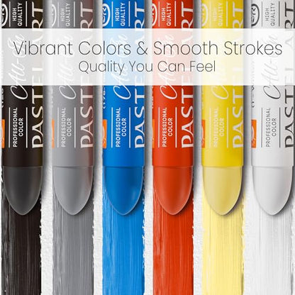 6 Pack Jumbo Oil Pastels Set (14 x 84 mm), Soft Oil Pastels with Vibrant Colors, Great Blending and Layering, Pastel Crayons for Professional Artists and Hobbyists - color: i Like