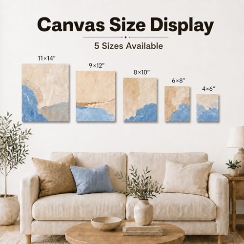 5 Pack 100% Cotton Stretched Canvas for Painting | Multi Sizes 4x6,6x8,8x10,9x12,11x14,Acid-Free Canvas for Oil & Acrylic,Kids,Beginners & Artists,art supplies for adults - size: 5CV