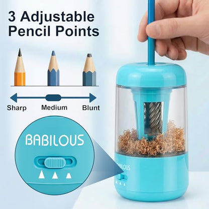 Babilous Rechargeable Electric Pencil Sharpener with Auto Feed & Auto Eject - color: Blue