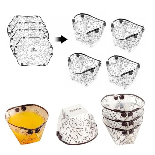 MIUPOO Collapsible Cup Set,Portable Mess Kit,Food Grade Material Free Folding Cup for Lunch Family Picnic, 4.7×4.2×3.2 Inches,4Pieces - size: 4.7×4.2×3.2 Inches