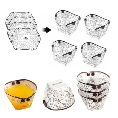 MIUPOO Collapsible Cup Set,Portable Mess Kit,Food Grade Material Free Folding Cup for Lunch Family Picnic, 4.7×4.2×3.2 Inches,4Pieces - size: 4.7×4.2×3.2 Inches