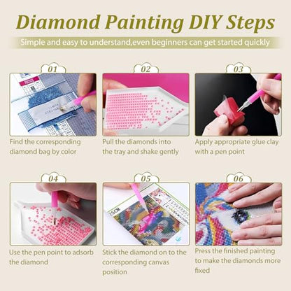 12 Pcs Small Diamond Art Kits Easy Flower Diamond Art Kits for Adults - color: Easy Flowers