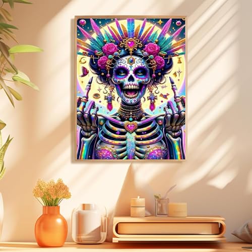 Skull Paint by Numbers Kit for Adults, Adult Paint by Number Kits 16x20 in - color: Skeleton