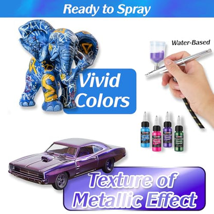 FansArriche Airbrush Paint, 59 Colors with 7 Thinners, 20 ml/Bottle | Acrylic Air Brush Painting Set, Ready to Spray Water-Based Opaque & Neon & Iridescent Airbrush Kit for Artists - color: 59 Colors with 7 Thinnners