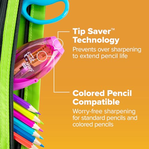Bostitch Office Twist-N-Sharp Manual Pencil Sharpener, 2 Holes for Standard and Jumbo Pencils with Ratchet Technology, 1 Sharpener Random Color - size: 1-Pack