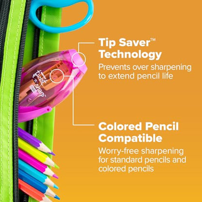 Bostitch Office Twist-N-Sharp Manual Pencil Sharpener, 2 Holes for Standard and Jumbo Pencils with Ratchet Technology, 1 Sharpener Random Color - size: 1-Pack